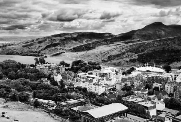 Edinburgh Reflections Arthurs Seat Skyline